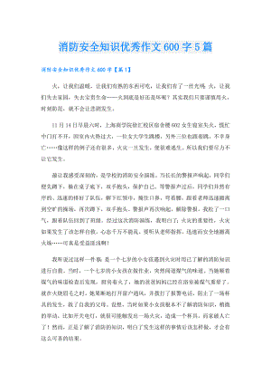 消防安全知识优秀作文600字5篇.doc