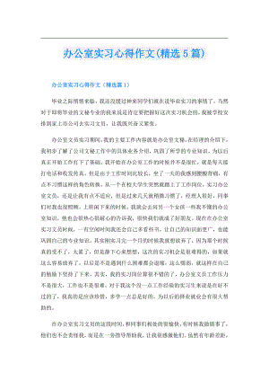 办公室实习心得作文(精选5篇).doc