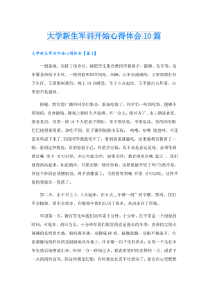 大学新生军训开始心得体会10篇.doc