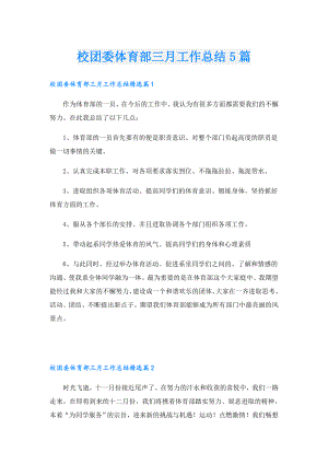 校团委体育部三月工作总结5篇.doc