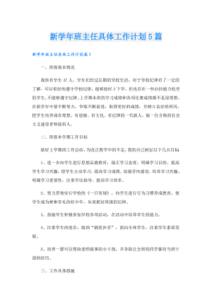 新班主任具体工作计划5篇.doc