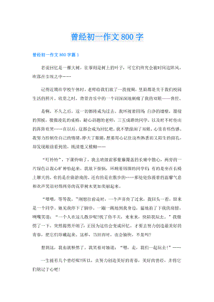 曾经初一作文800字.doc