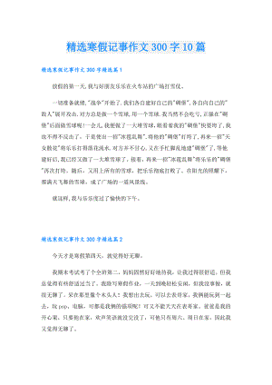 精选寒假记事作文300字10篇.doc