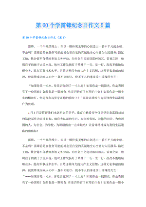 第60个学雷锋纪念日作文5篇.doc