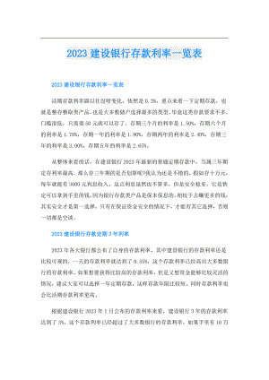 2023建设银行存款利率一览表.doc