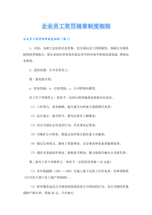 企业员工奖罚规章制度细则.doc