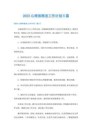 2023心理部推送工作计划5篇.doc
