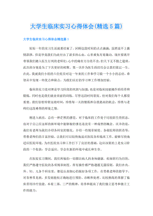 大学生临床实习心得体会(精选5篇).doc
