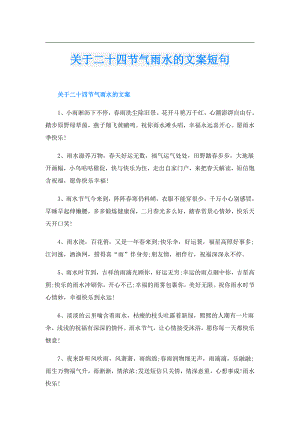 关于二十四节气雨水的文案短句.doc