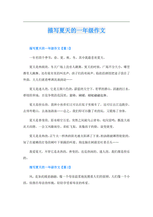 描写夏天的一年级作文.doc