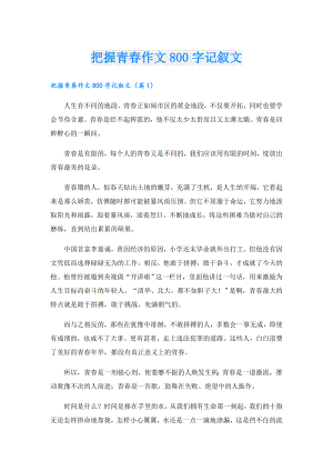 把握青作文800字记叙文.doc