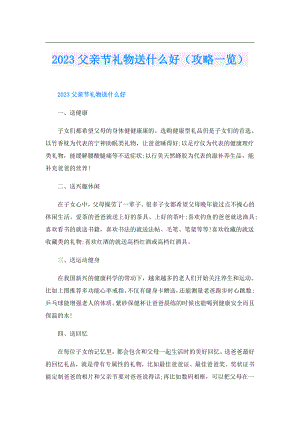 2023父亲节礼物送什么好（攻略一览）.doc