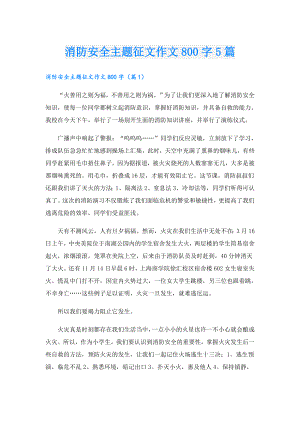 消防安全主题征文作文800字5篇.doc