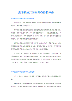大学新生开学军训心得和体会.doc