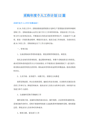 采购个人工作计划12篇.doc