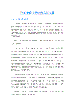 小王子读书笔记怎么写6篇.doc