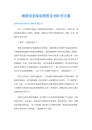 消防安全知识的作文600字5篇.doc