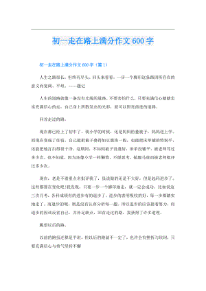 初一走在路上满分作文600字.doc