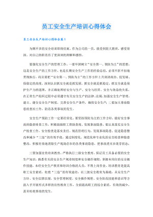 员工安全生产培训心得体会.doc