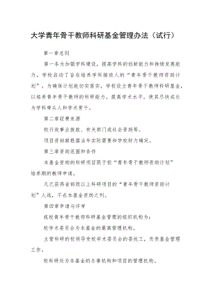 大学青年骨干教师科研基金管理办法（试行）.docx