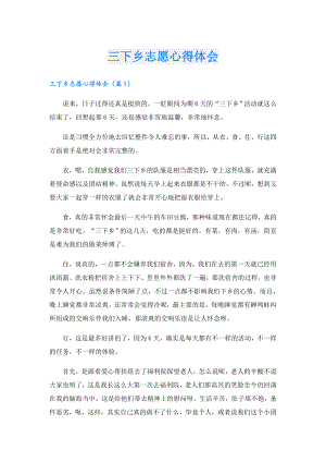 三下乡志愿心得体会.doc