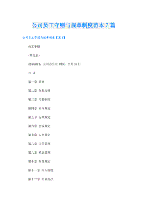 公司员工守则与规章制度范本7篇.doc