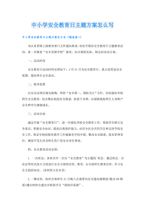 中小学安全教育日主题方案怎么写.doc