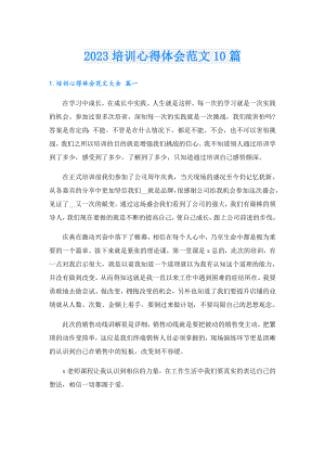 2023培训心得体会范文10篇.doc