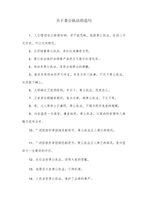 关于秉公执法的造句.docx