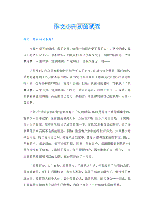 作文小升初的试卷.doc