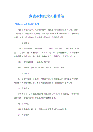 乡镇森林防火工作总结.doc