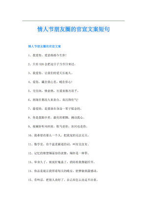 情人节朋友圈的官宣文案短句.doc