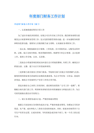 部门财务工作计划.doc