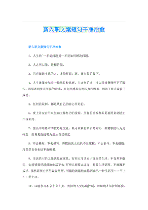 新入职文案短句干净治愈.doc