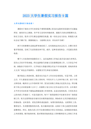 2023大学生暑假实习报告9篇.doc