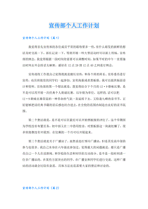 宣传部个人工作计划.doc