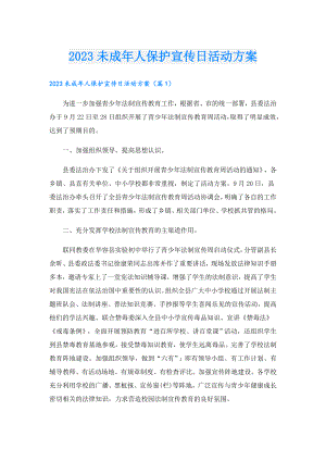 2023未成年人保护宣传日活动方案.doc