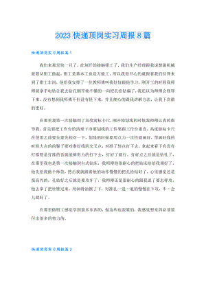 2023快递顶岗实习周报8篇.doc