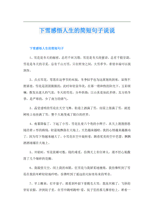 下雪感悟人生的简短句子说说.doc