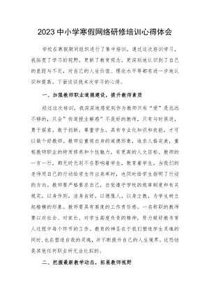 2023中小学寒假网络研修培训心得体会（八）.docx