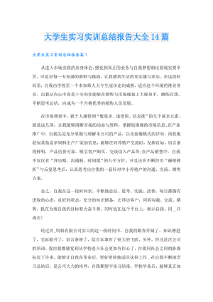 大学生实习实训总结报告大全14篇.doc