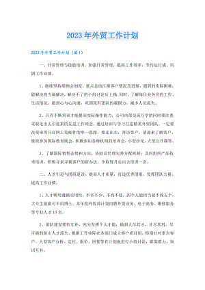 2023年外贸工作计划.doc