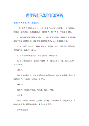 保洁员个人工作计划6篇.doc