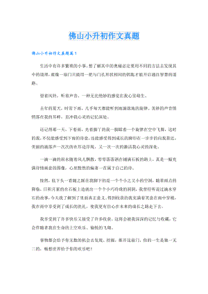 佛山小升初作文真题.doc