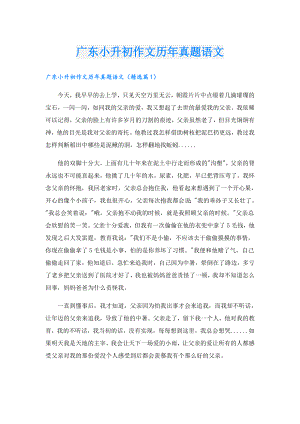 广东小升初作文历年真题语文.doc