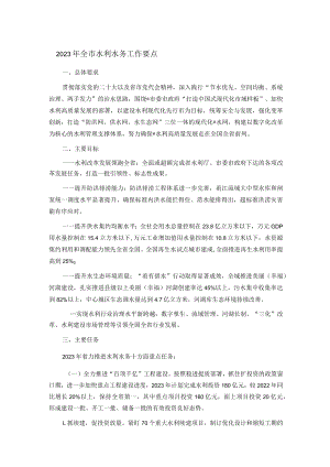 2023年全市水利水务工作要点.docx