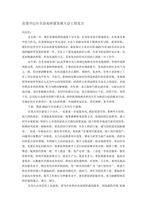 县委书记在全县高质量发展大会上的发言.docx
