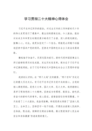 学习贯彻二十大精神心得体会通用范文六篇.docx