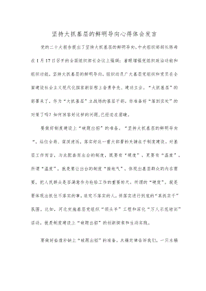 坚持大抓基层的鲜明导向心得体会发言.docx