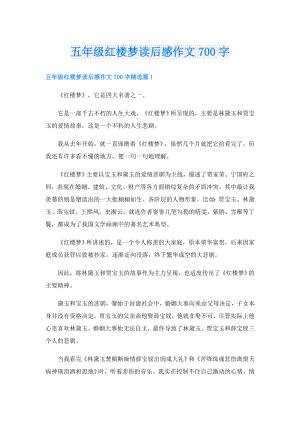 五年级红楼梦读后感作文700字.doc